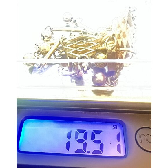 Vtg 30's 3" Geometric Clip-On Dangle Earrings Trifari Gold-Tone 30's Boho Funky - Picture 7 of 7